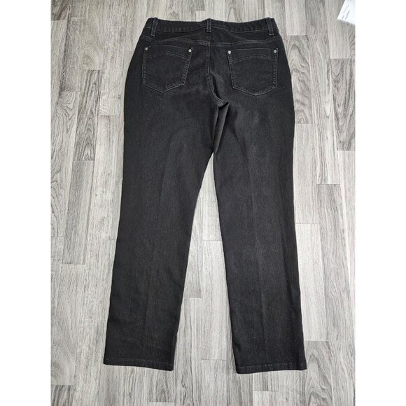 (3/$35) Bandolino Jeans Womens 14 Black Amy Straight Leg Stretch 5 Pocket Missy - Picture 2 of 12